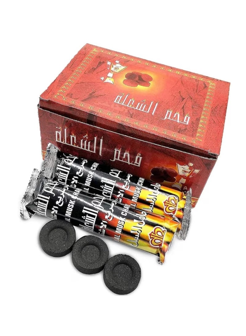 100-Piece Charcoal Bakhoor Coal Black | Charcoal 33 mm